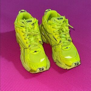 Balenciaga Neon Lime Yellow Runner Sneakers